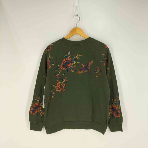 リーボック Reebok 花刺繍 ロゴプリント クルーネック スウェット レディース import:XL