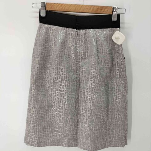 バーニーズニューヨーク BARNEYS NEWYORK メタリックシルバーミニスカート レディース JPN:36