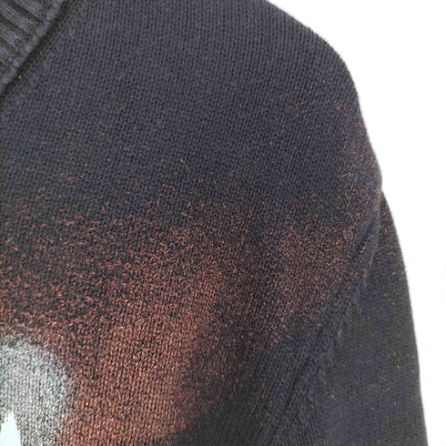 ザラ ZARA スターペンキ加工 Vネック ニット リメイク メンズ import:M