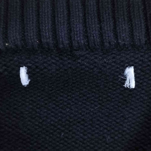 ザラ ZARA スターペンキ加工 Vネック ニット リメイク メンズ import:M