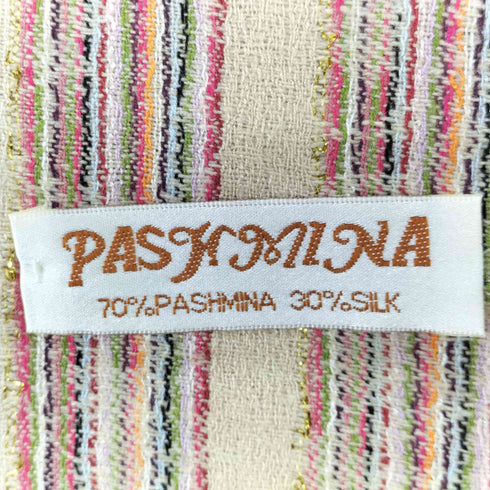 pashmina シルク混 カシミヤ ストール マルチカラー レディース