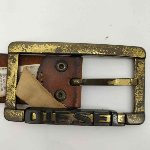 ディーゼル DIESEL イタリア製 ロゴ バックル レザーベルト メンズ