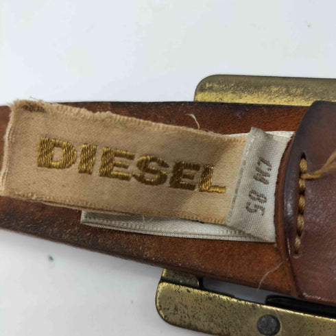 ディーゼル DIESEL イタリア製 ロゴ バックル レザーベルト メンズ
