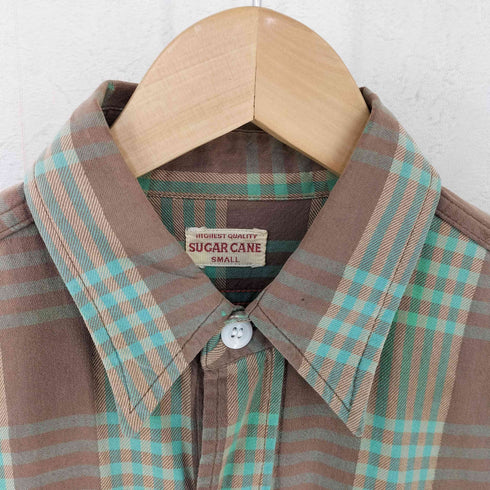 シュガーケーン SUGAR CANE チェック レギュラーカラーシャツ メンズ import:S