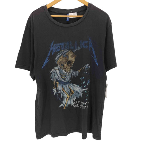 エイチアンドエム H&M アーティストプリント ダメージ加工Tシャツ メンズ import:L