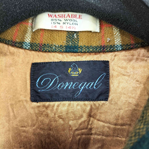 DONEGAL ウールナイロン チェック オープンカラーシャツ メンズ import:S