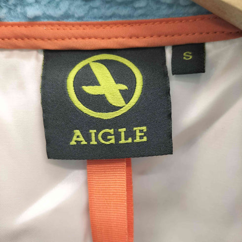 エーグル AIGLE ロゴ 刺繍 ジップアップ ボア フリース ベスト メンズ import:S