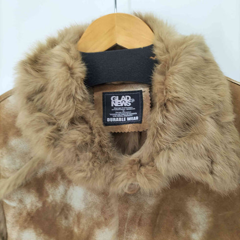 グラッドニュース GLAD NEWS ラビットファーロングムートンコート メンズ JPN:3
