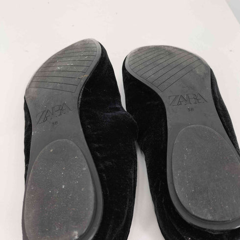 ザラ ZARA ベルベットバレエシューズ レディース EUR:38