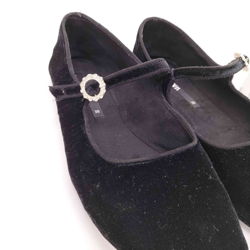 ザラ ZARA ベルベットバレエシューズ レディース EUR:38