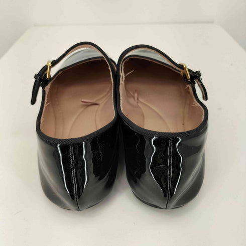 ザラ ZARA アンクルストラップフェイクパテント バレエフラットシューズ レディース EUR:38