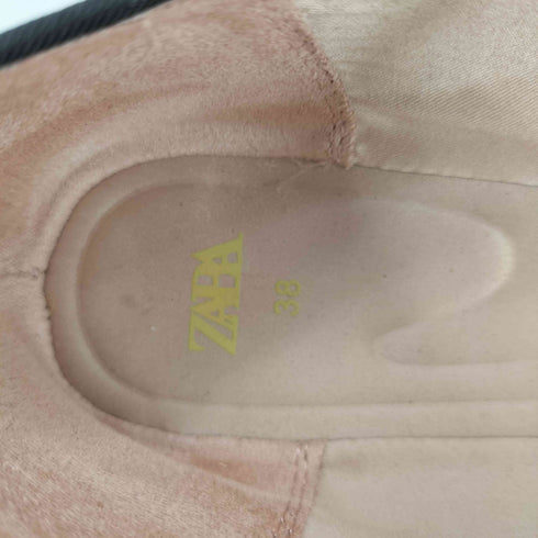 ザラ ZARA アンクルストラップフェイクパテント バレエフラットシューズ レディース EUR:38