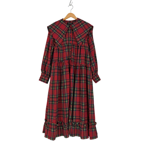キャンディストリッパー Candy Stripper FOAMY DAYS DRESS チェック セーラーカラー ギャザー シャツワンピース レディース JPN:2