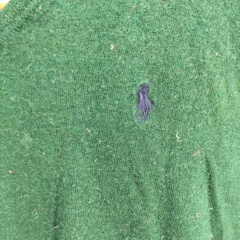 ポロバイラルフローレン Polo by RALPH LAUREN 90s ポニー刺繍 メリノウール Vネックニット レディース S/P