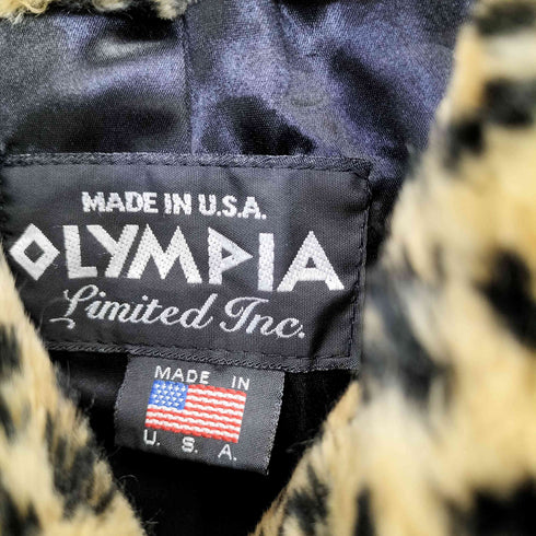 OLYMPIA USA製 レオパードフェイクファー コート レディース