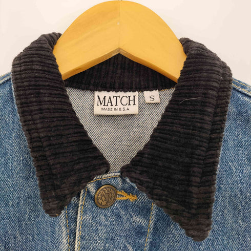 MATCH USA製 コーデュロイ切替 クロップド デニムジャケット レディース import:S