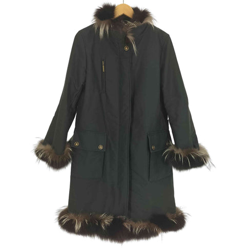 Marlene Dam フォックスファー 比翼 ジップアップ コート レディース EUR:42