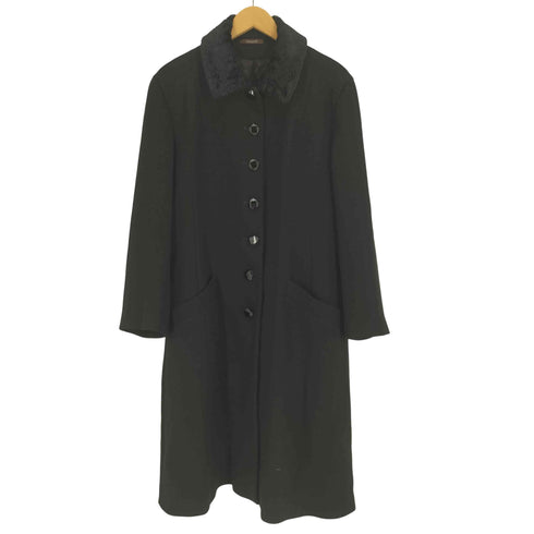 セブンティー SEVENTY イタリア製 PURE VIRGIN WOOL 襟ベルベット ステンカラーコート レディース EUR:42
