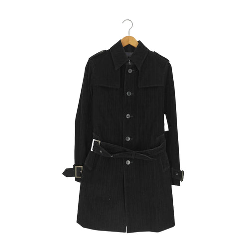 キャサリンハムネットロンドン KATHARINE HAMNETT LONDON ストライプ ベロア トレンチコート メンズ import:M