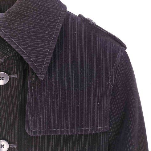 キャサリンハムネットロンドン KATHARINE HAMNETT LONDON ストライプ ベロア トレンチコート メンズ import:M