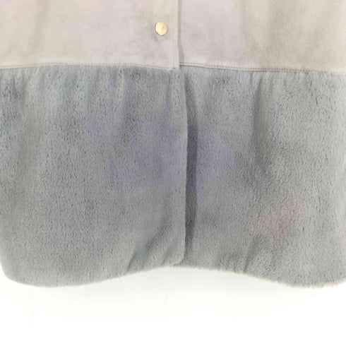 ザラ ZARA ノーカラーフェイクスエードコート フェイクファー レディース import:L