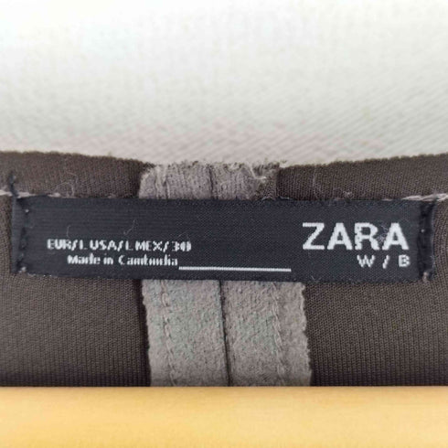 ザラ ZARA ノーカラーフェイクスエードコート フェイクファー レディース import:L