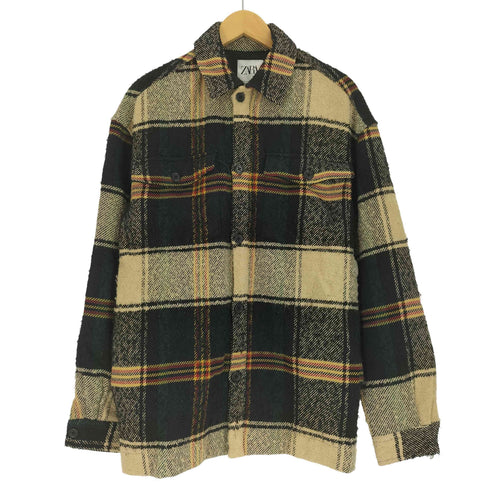 ザラ ZARA RELAXED FIT チェック シャツジャケット メンズ import:M