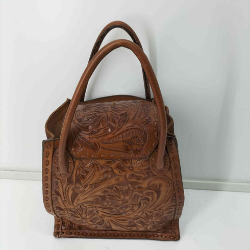 カービングトライブス Carving Tribes Luna ルナ 本革 花柄型押し スクエアレザートートバッグ レディース