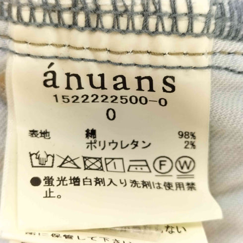 アニュアンス anuans カットオフセミフレアデニム レディース JPN:0