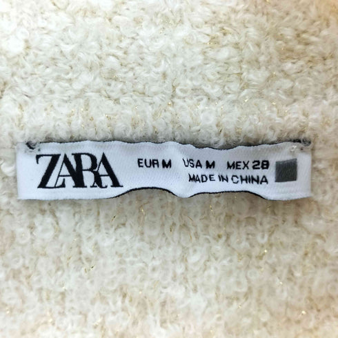 ザラ ZARA ハイネックラメノースリーブニット レディース import:M