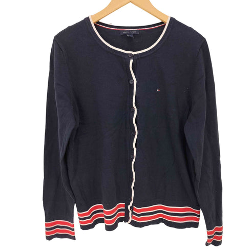 トミーヒルフィガー TOMMY HILFIGER ロゴ刺繍 カーディガン レディース L/G