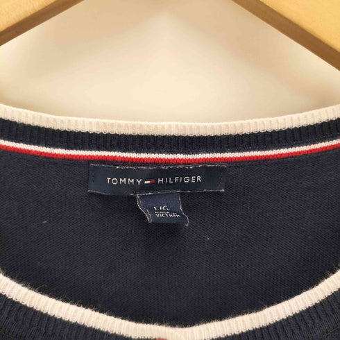 トミーヒルフィガー TOMMY HILFIGER ロゴ刺繍 カーディガン レディース L/G