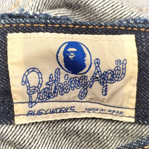 アベイシングエイプ A BATHING APE ダブルニー ペインター デニムパンツ メンズ JPN:L