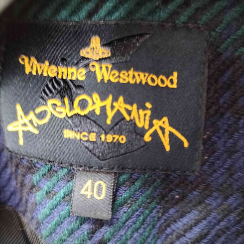 ヴィヴィアンウエストウッド アングロマニア Vivienne Westwood ANGLOMANIA 変形チェックテーラードジャケット レディース EUR:40