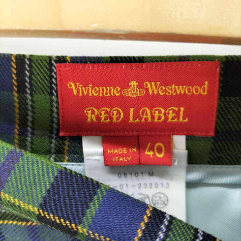 ヴィヴィアンウエストウッドレッドレーベル Vivienne Westwood RED LABEL 変形ウールチェックスカート レディース 40