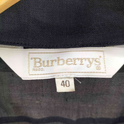 バーバリーズ BURBERRYS チェック柄 リネン 半袖オープンカラーシャツ スカート セットアップ レディース 40/38