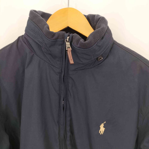 ポロラルフローレン POLO RALPH LAUREN フード内臓 裏地フリース スモールポニー刺繍シェルハイネックジップジャケット メンズ import:M