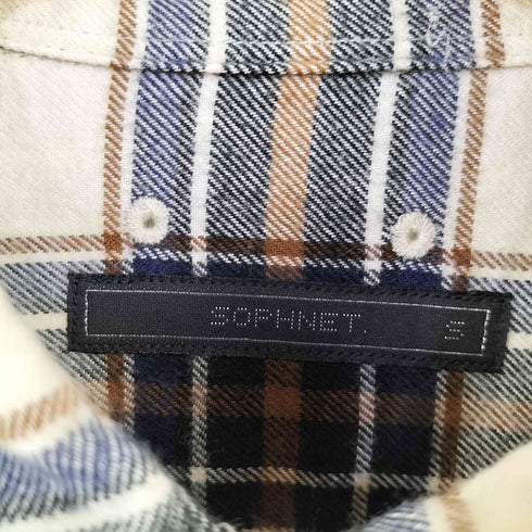 ソフネット SOPHNET. FLANNEL CHECK BIG B.D SHIRT フランネルチェックビッグBDシャツ メンズ JPN:S