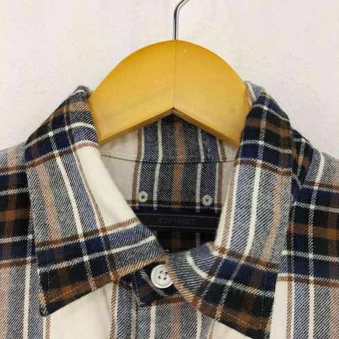 ソフネット SOPHNET. FLANNEL CHECK BIG B.D SHIRT フランネルチェックビッグBDシャツ メンズ JPN:S