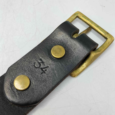 BUTTON WORKS USA製 ロゴ 型押し レザー ベルト メンズ 34