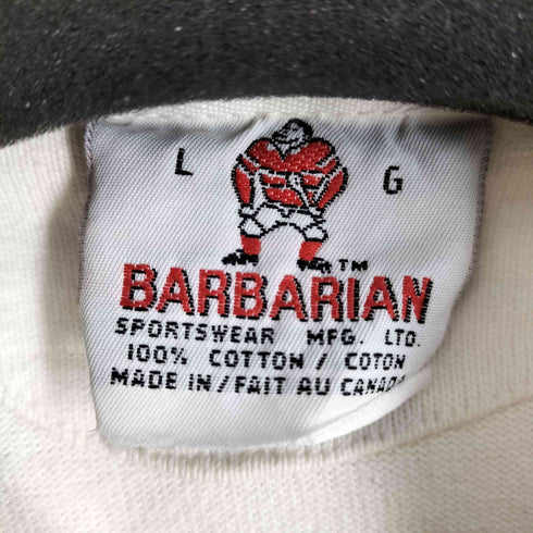 バーバリアン BARBARIAN カナダ製 L/S ラガーシャツ 染み込みプリント メンズ import:L