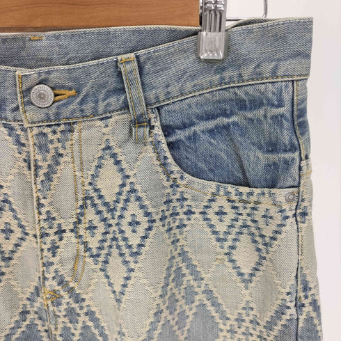 イロコイ Iroquois ジャガード クロップド デニム パンツ Y2K メンズ JPN:1