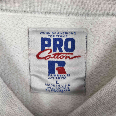 ラッセルアスレチック RUSSELL ATHLETIC 90s USA製 PRO Cotton 前V ラバープリントスウェット メンズ import:L