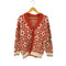 ザラ ZARA アクリル混 花柄カーディガン レディース import:S