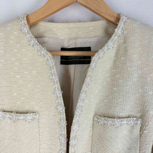 レリアン Leilian TESSUTI ALTA MODA ツイード ノーカラージャケット レディース JPN:9号