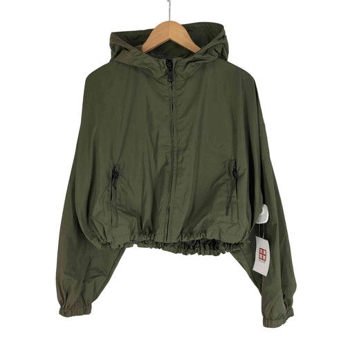 ザラ ZARA クロップドフーデッドブルゾン 裾ドローコード 短丈 レディース import:S