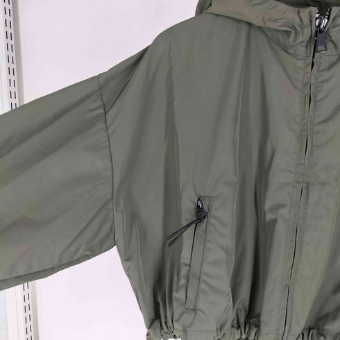 ザラ ZARA クロップドフーデッドブルゾン 裾ドローコード 短丈 レディース import:S