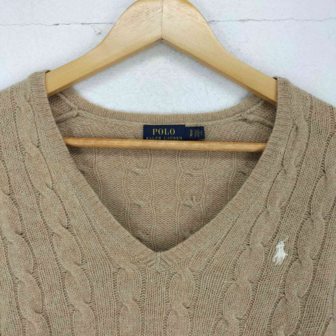 ポロラルフローレン POLO RALPH LAUREN ポニー刺繍 ウールカシミヤVネックエセーター レディース SP