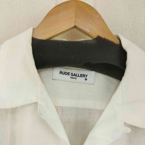 ルードギャラリー RUDE GALLERY チェーンステッチ リネンオープンカラーシャツ メンズ JPN:4