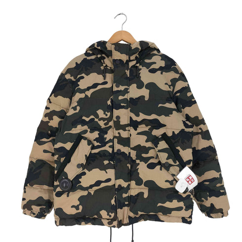 ザラ ZARA SRPLS CM PFF JKT/01 サープラス カモ柄 リップストップ フーデッド ダウンジャケット メンズ import:S